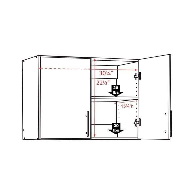 32x22 Stackable Wall Storage Cabinet in Espresso J9623