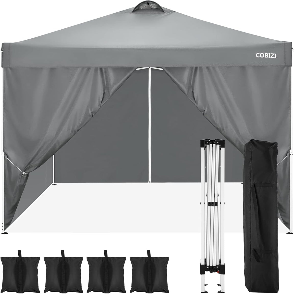10x10 FT Outdoor Portable Canopy Tent with Sidewalls S749397