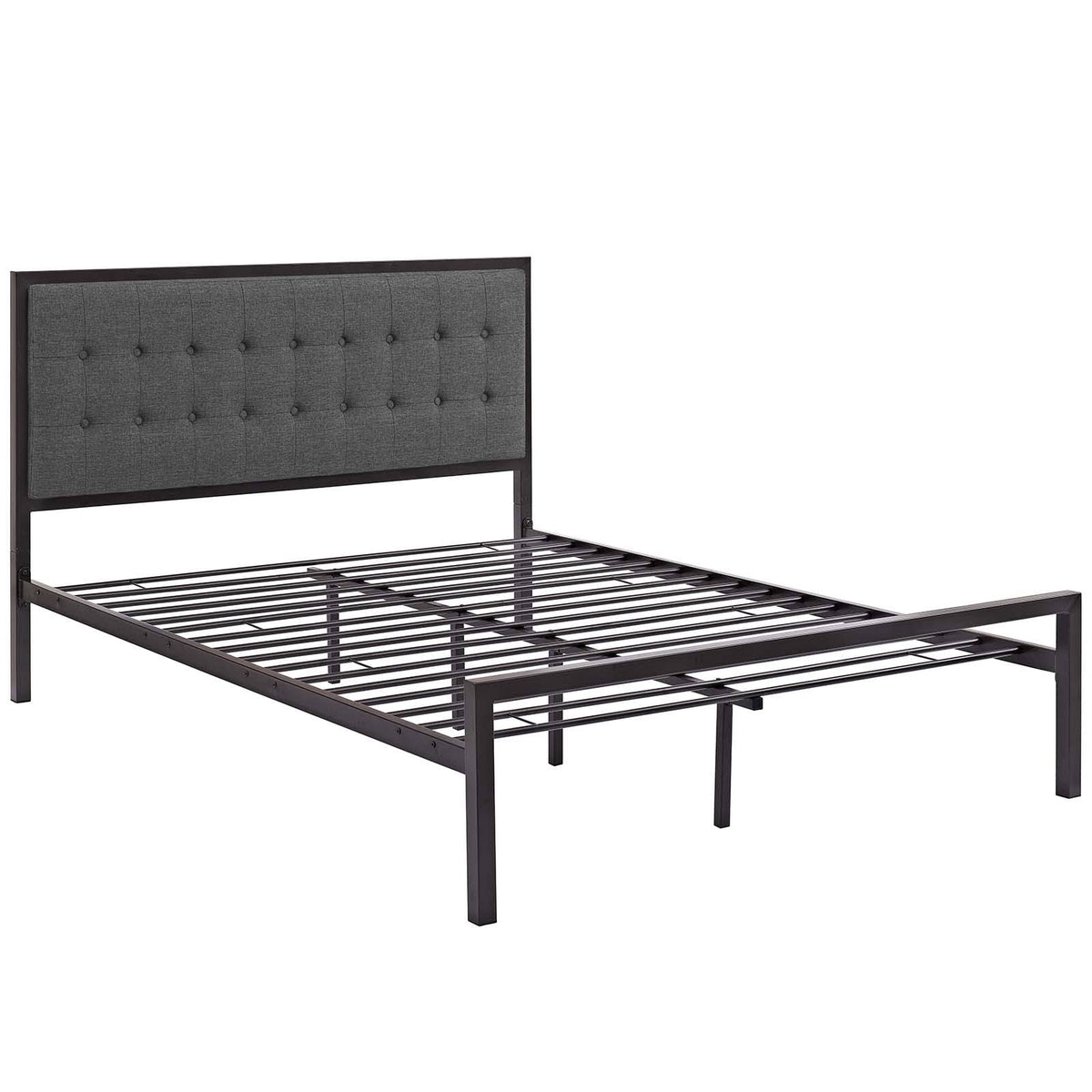 Full Fabric Bed, Brown Gray O8823