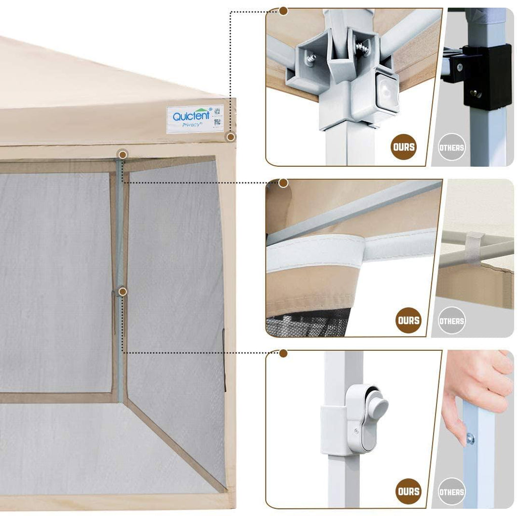 Tan Pop Up Canopy with Netting F671