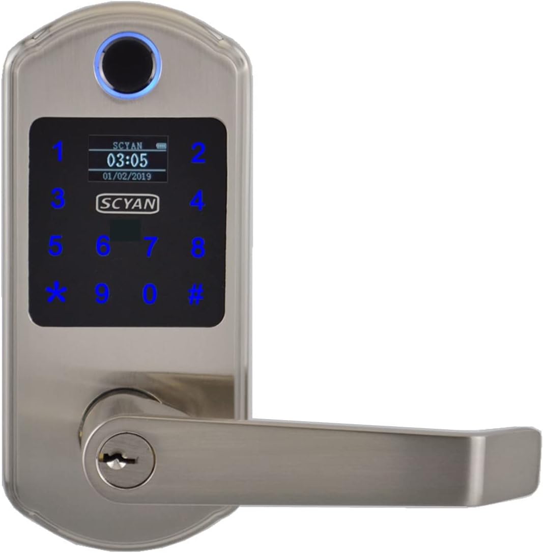 Smart Door Lock, 3 in 1 Keyless Entry, Fingerprint, Satin Nickel Z786