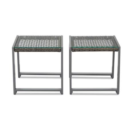 Gray Aluminum Patio End Table, 2 count K9774