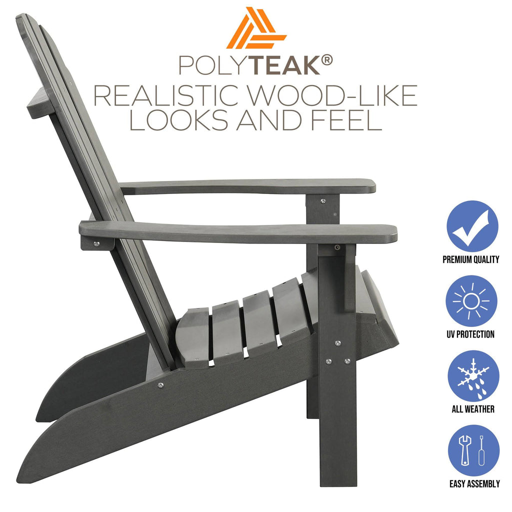 Brown Poly Faux Wood Adirondack Chair J64274