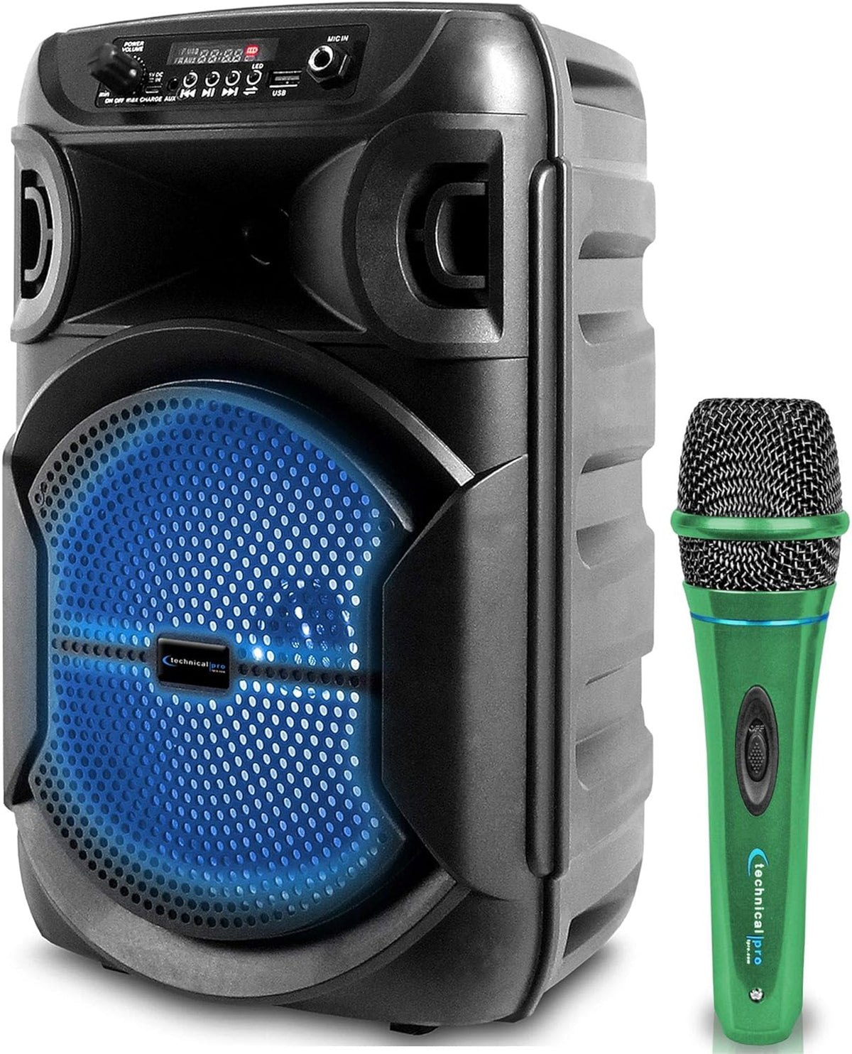 8 Inch Portable Bluetooth Karaoke Speaker with Microphone, Pack of 2 O5289