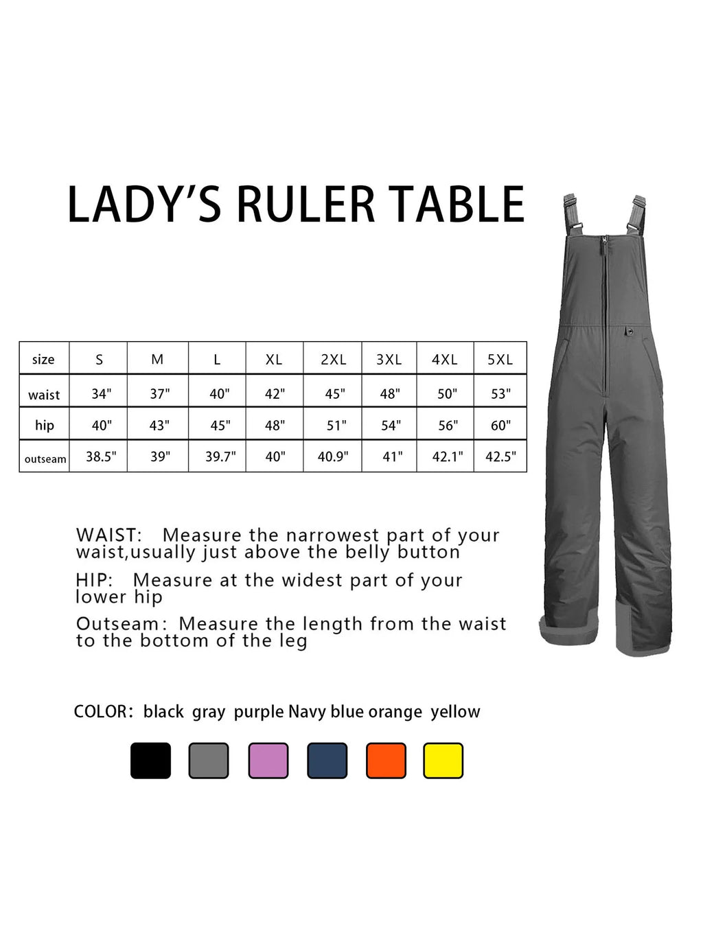 Sleeveless Ski Overalls with Side Pocket W588