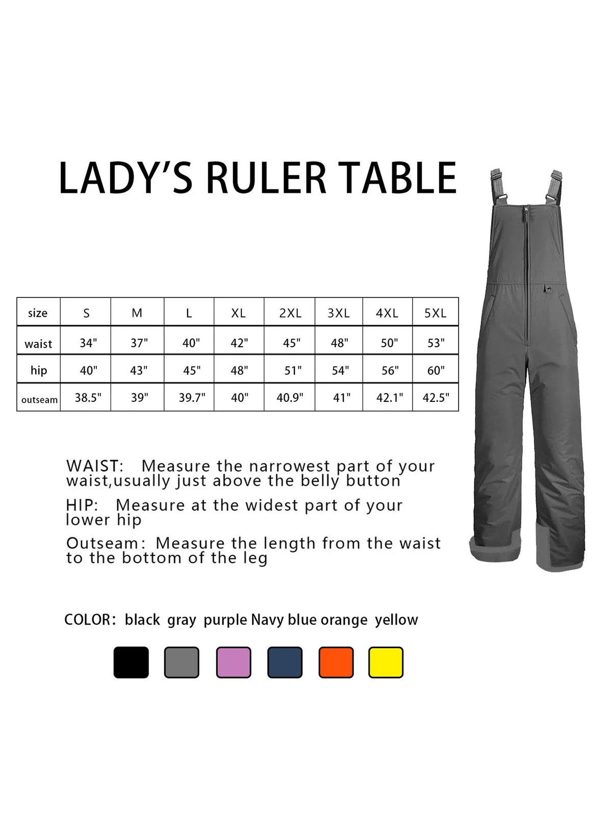 Sleeveless Ski Overalls with Side Pocket W588