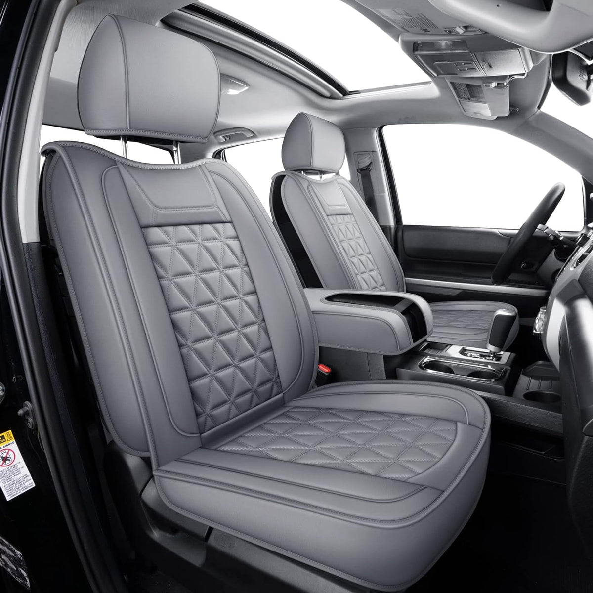 Brown Waterproof Faux Leather Full Set Seat Covers Q33898