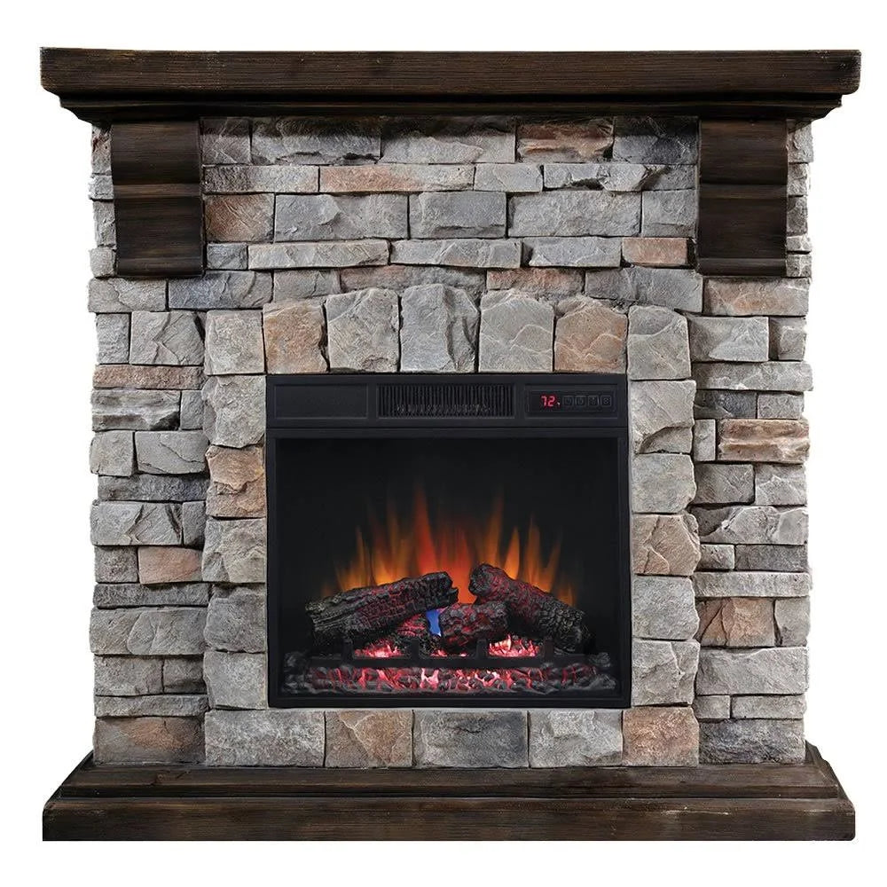 Stone Fireplace with Mantel K948158