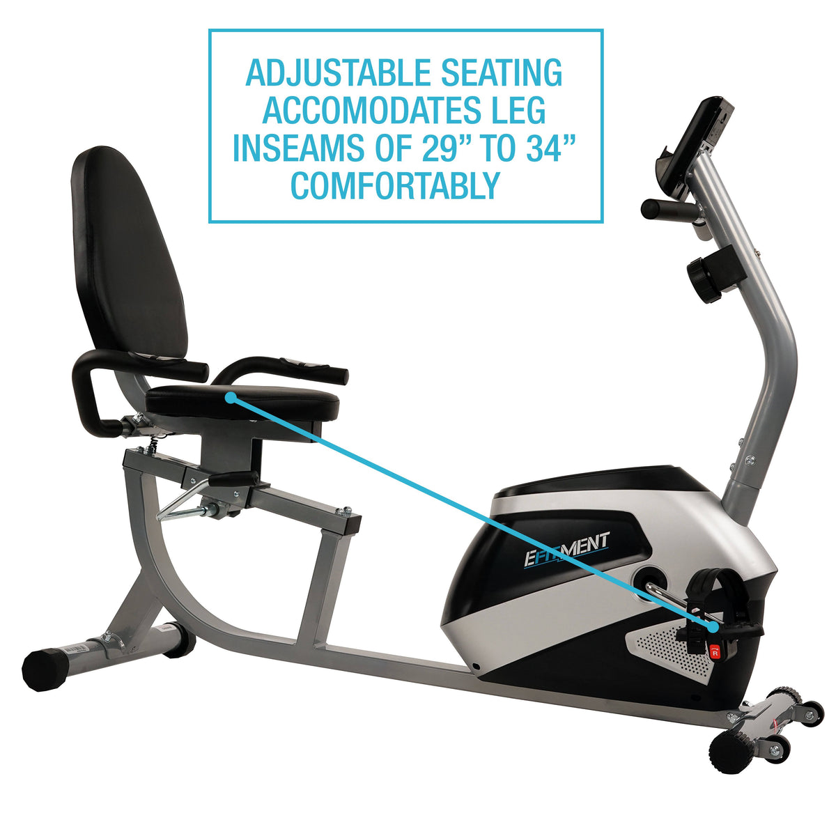 Magnetic Recumbent Exercise Bike with LCD Monitor B83913