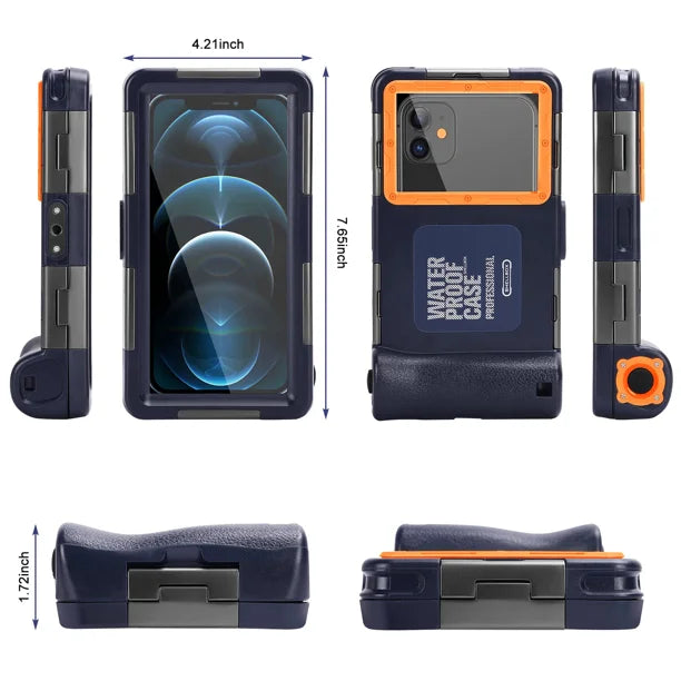 Waterproof Protective Case for Phones Up to 6.9 Inch with Lanyard U4434