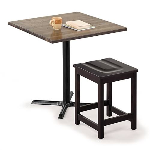 Solid Wood Top Counter Height Table Espresso Black Base R12448