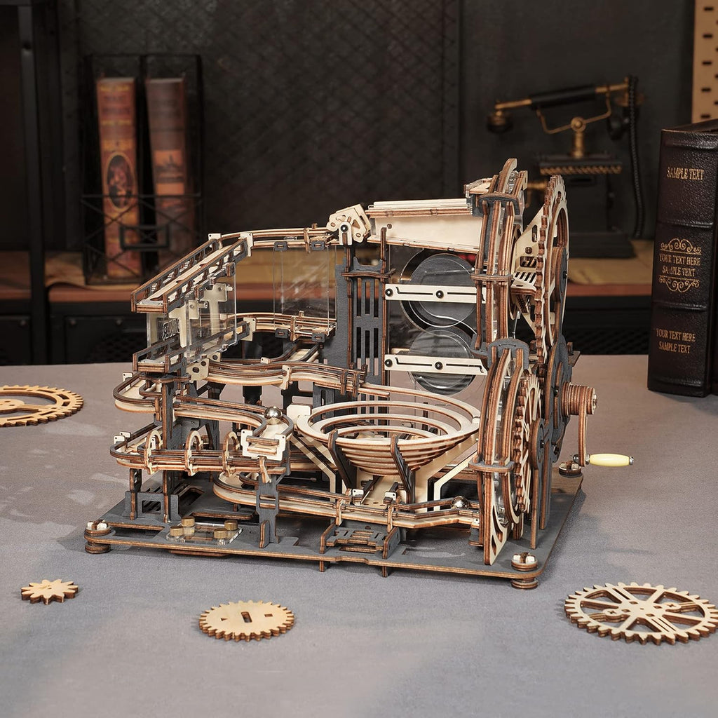 3D Wooden Puzzles Marble Run Chain Model Mechanical Building Kit G311