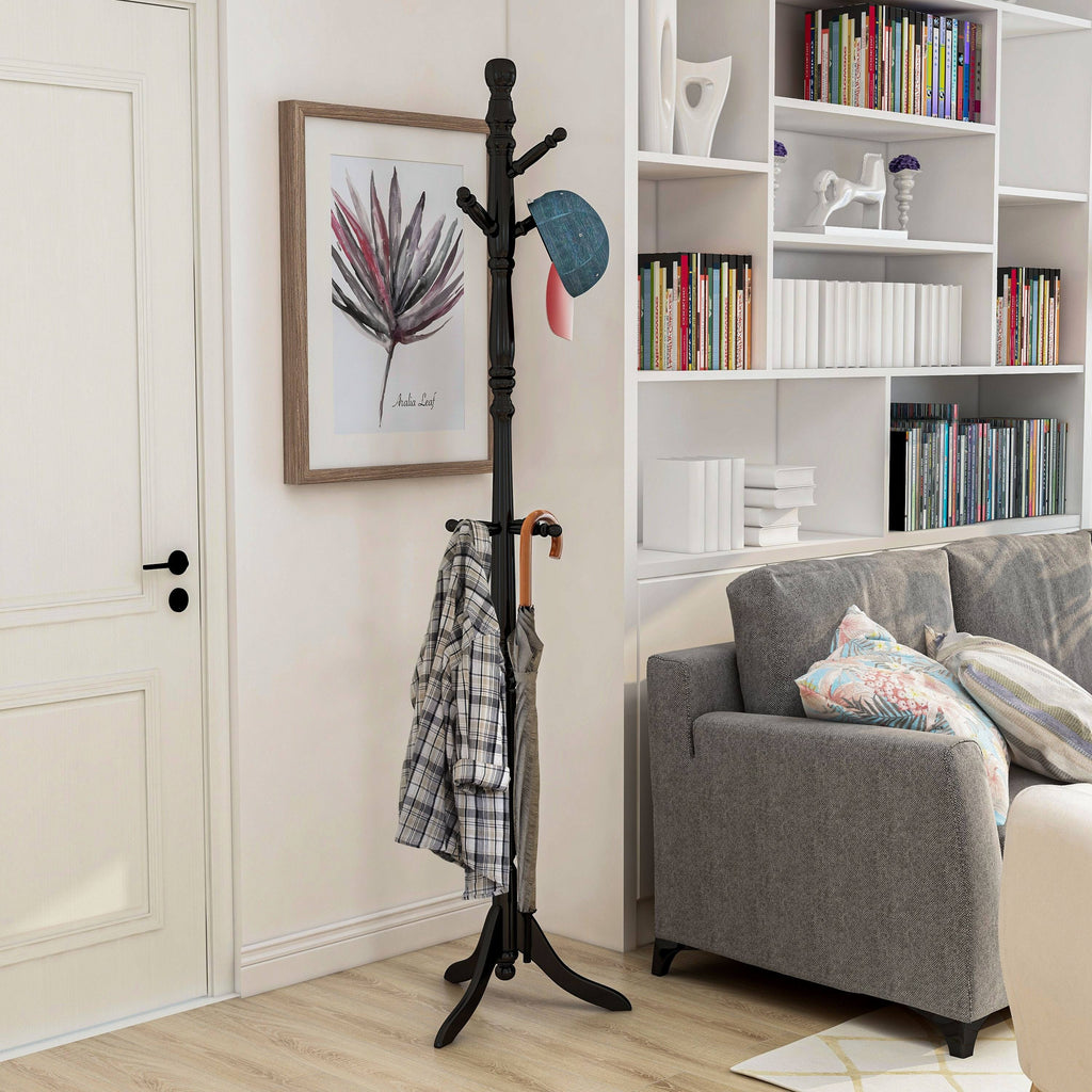 White Solid Wood Coat Rack N23038