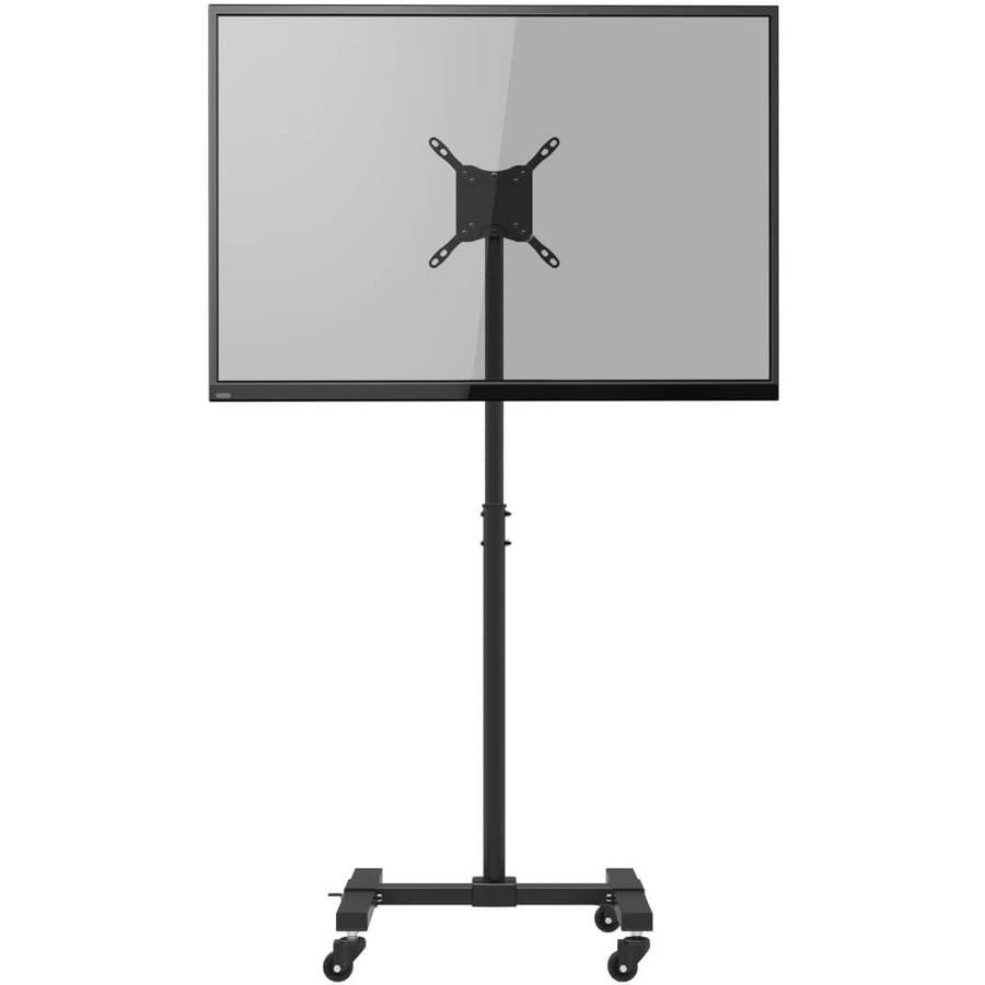 Mobile Cart TV Stand Height-Adjustable Locking Casters Black L923