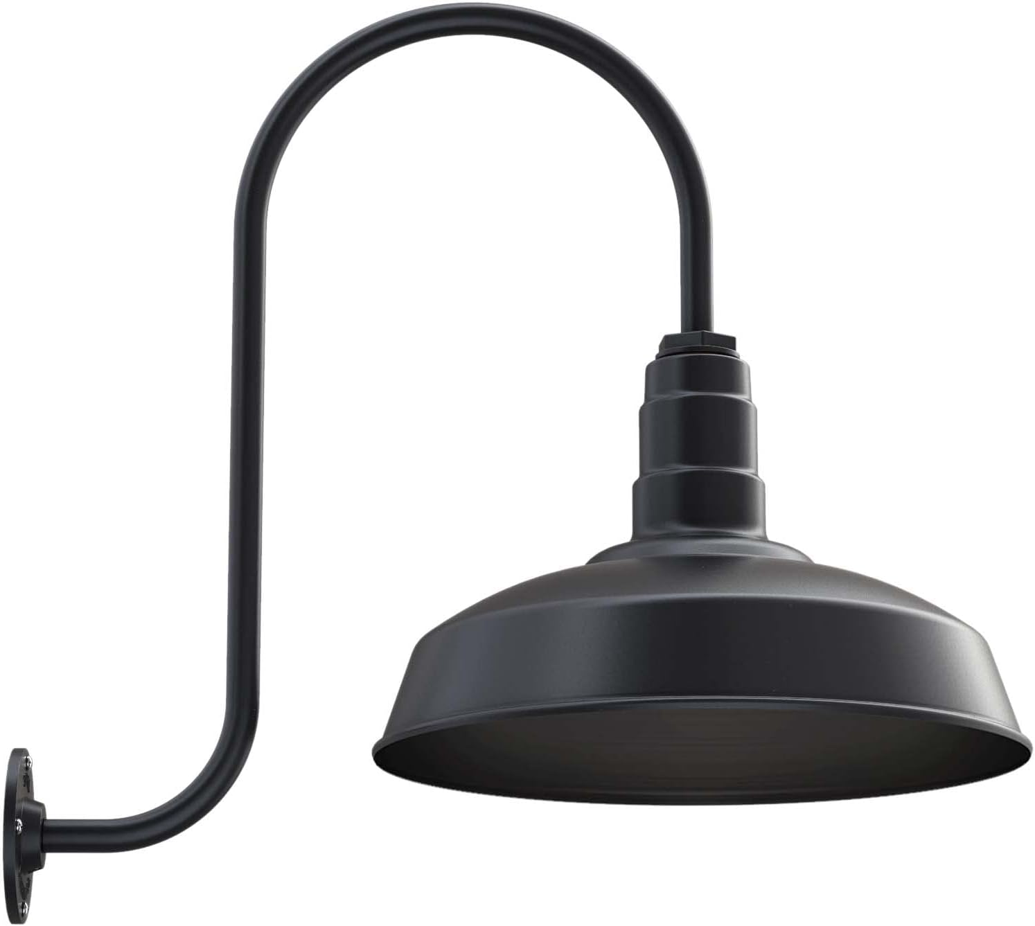 Black Outdoor Barn Light with 16 Dome and 16 Gooseneck T527403