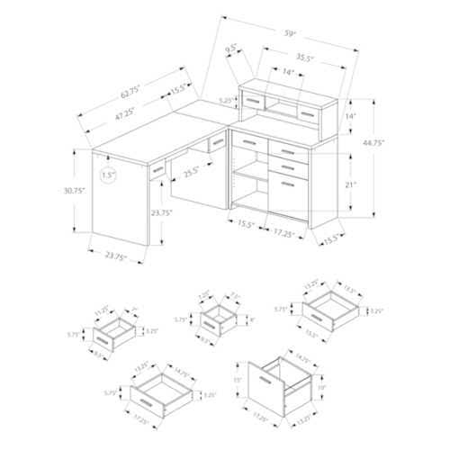 Cappuccino Particle Board Computer Desk D13493