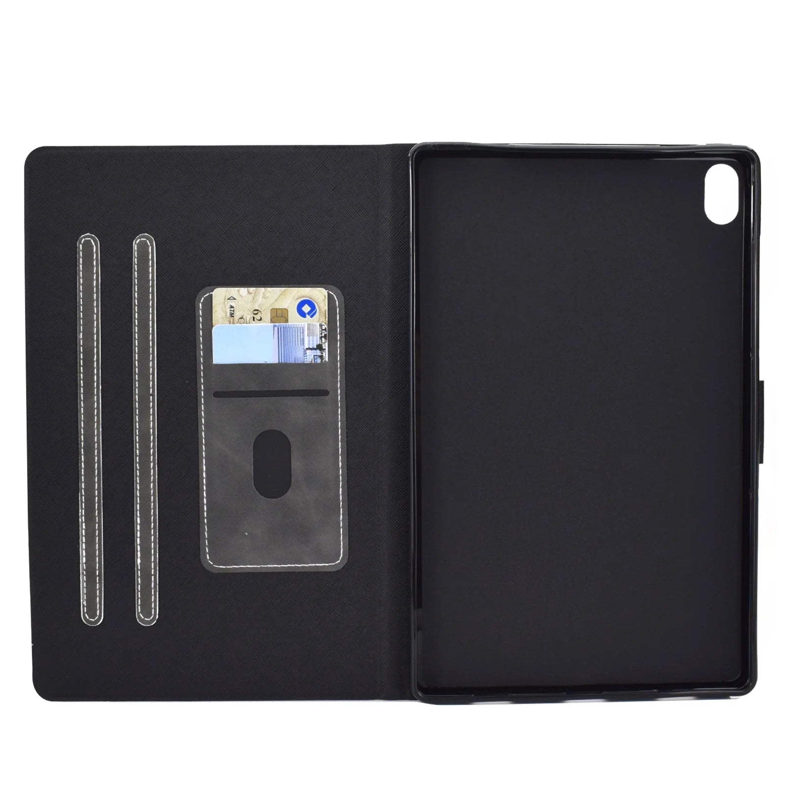 Black Leather Folio Stand Cover for iPad 10.9 Inch Y74777