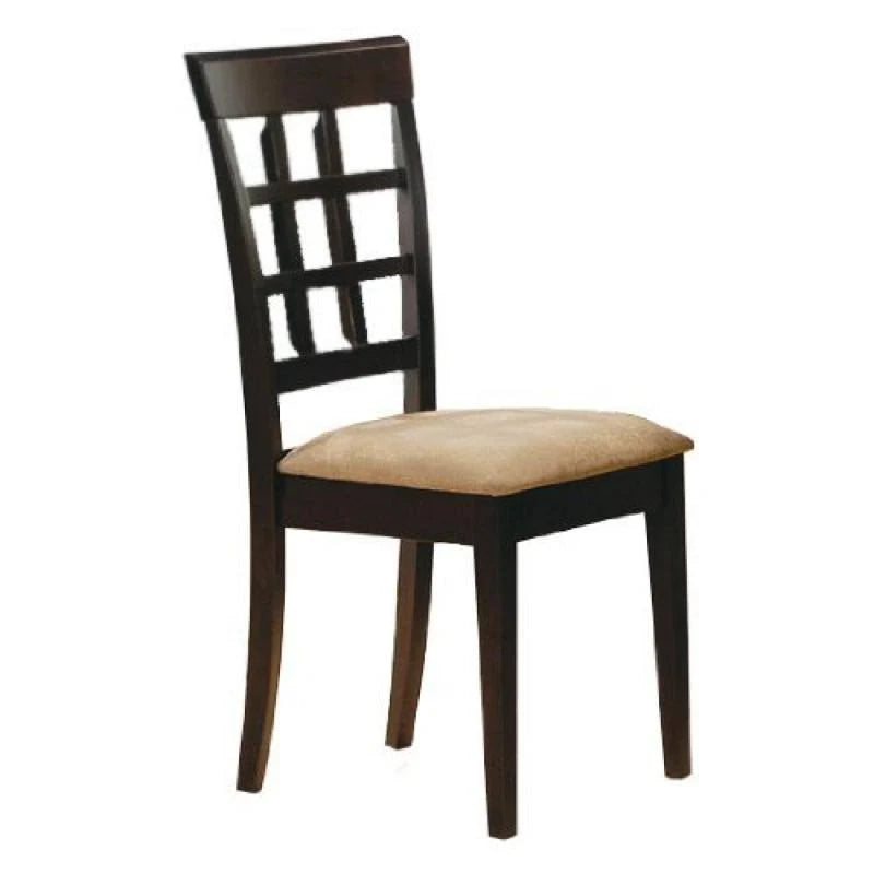 Wheat Back Side Chairs Cappuccino and Beige (Set of 2) B7852