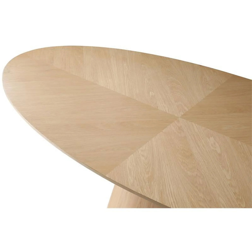 Oval Top Wood Veneer Dining Table in White Oak C986