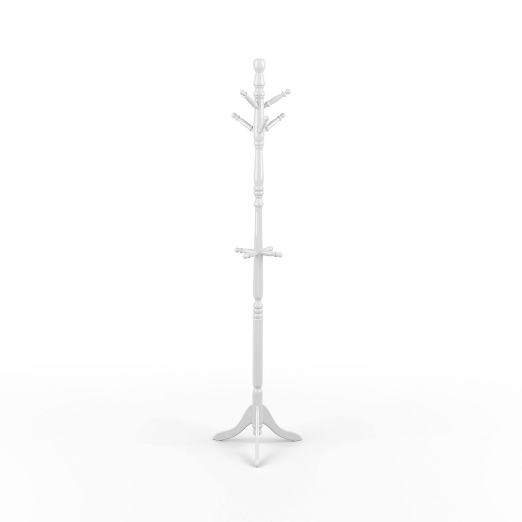 White Solid Wood Coat Rack N23038