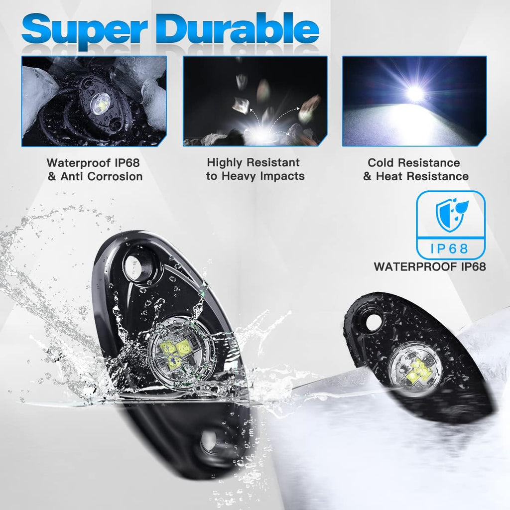 12Pods LED Rock Lights Kit with Switch Wire Harness G760