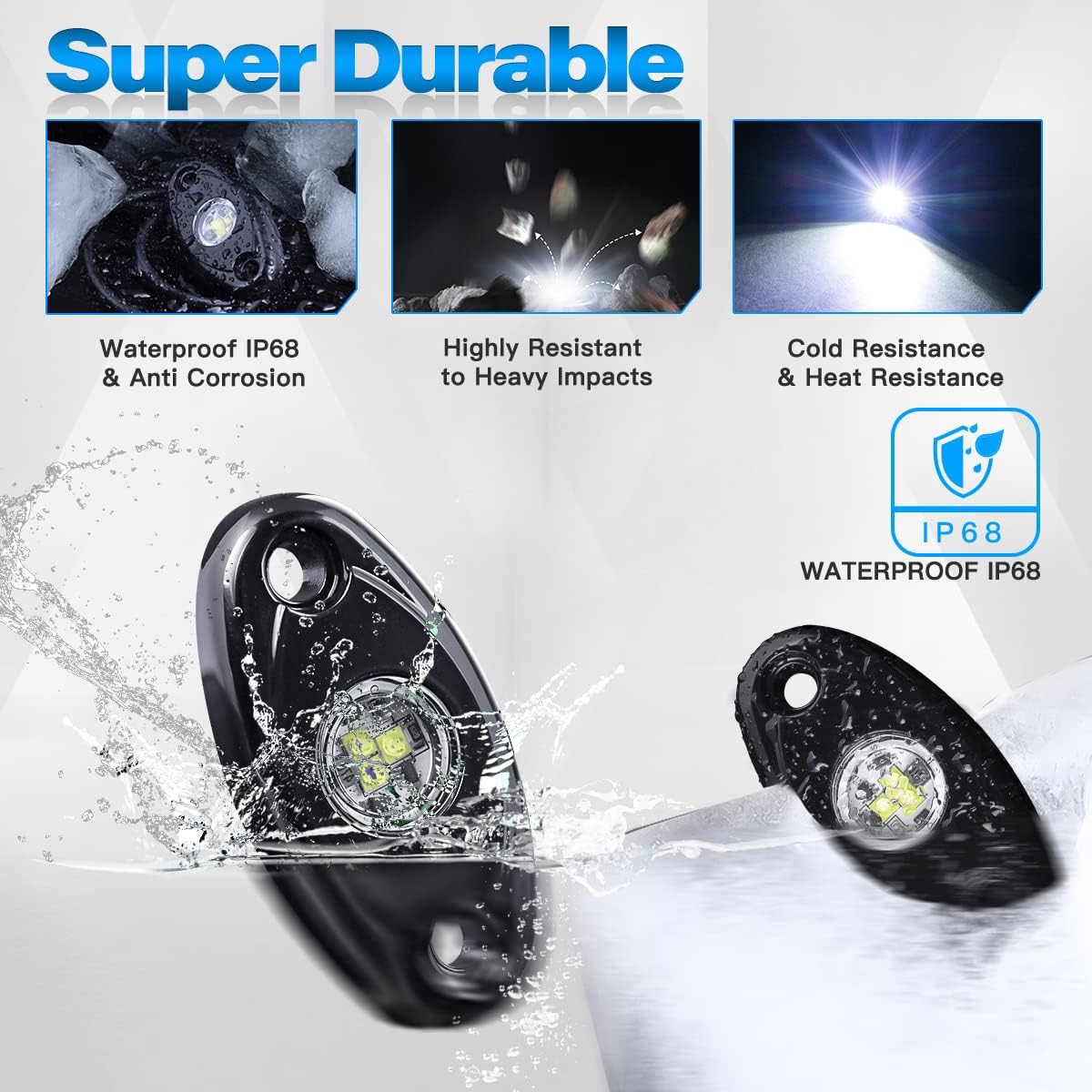 12Pods LED Rock Lights Kit with Switch Wire Harness G760