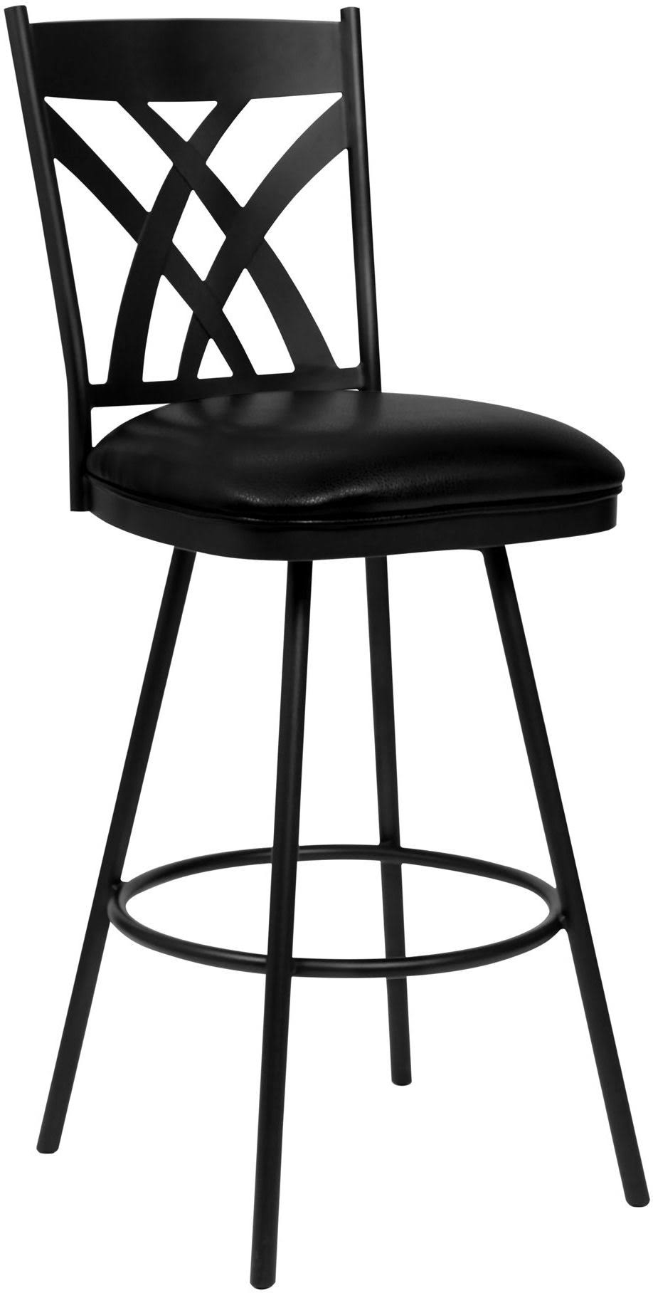 Matte Black Faux Leather Counter Height Barstool L807348