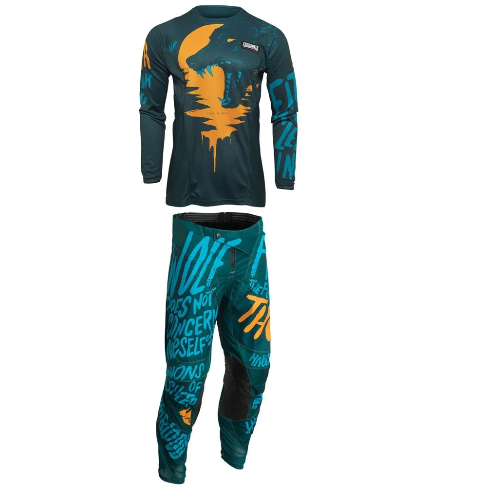 Teal/Tangerine Youth Jersey and Pant Combo S2071