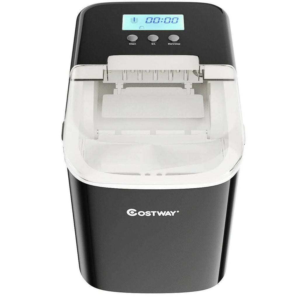 Black Countertop LCD Display Ice Maker with Ice Scoop W27588