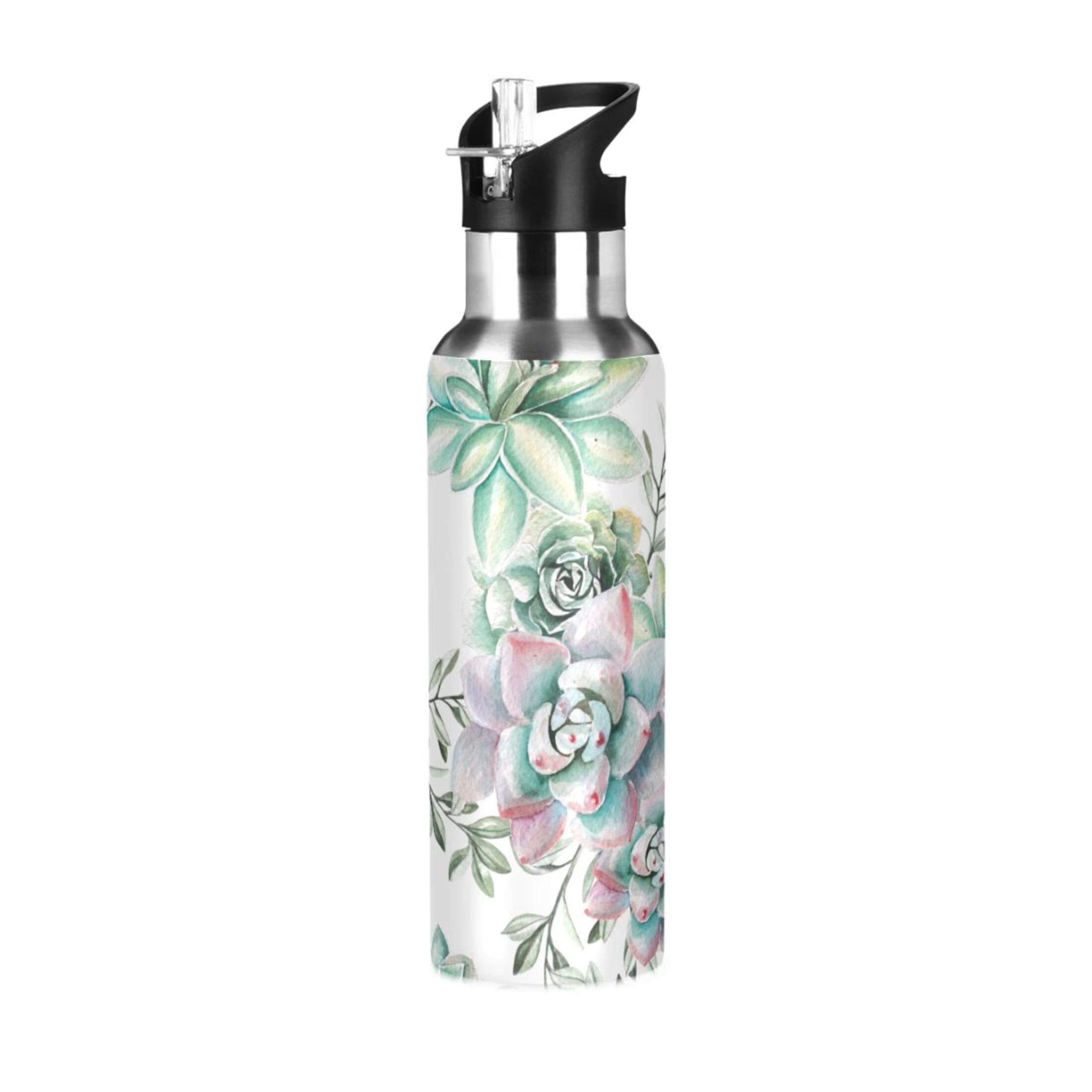 20 oz Insulated Stainless Steel Water Bottle with Straw Lid E282874