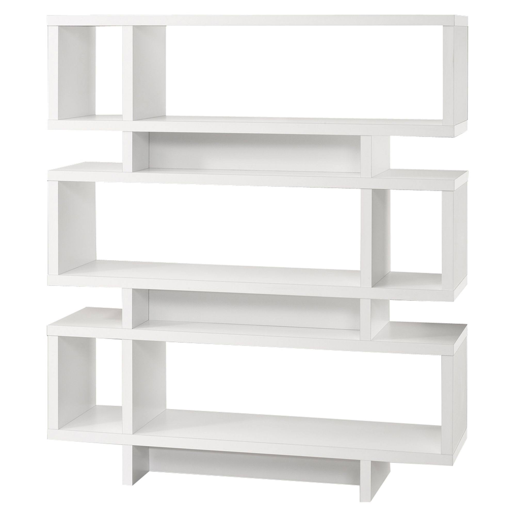 White Contemporary Rectangular Bookcase U352