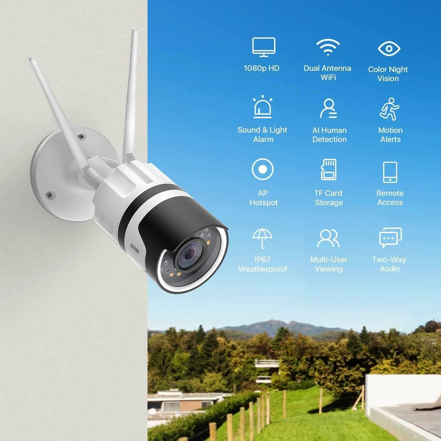 1080p 4 Channel NVR Security System with PIR Sensor W73459