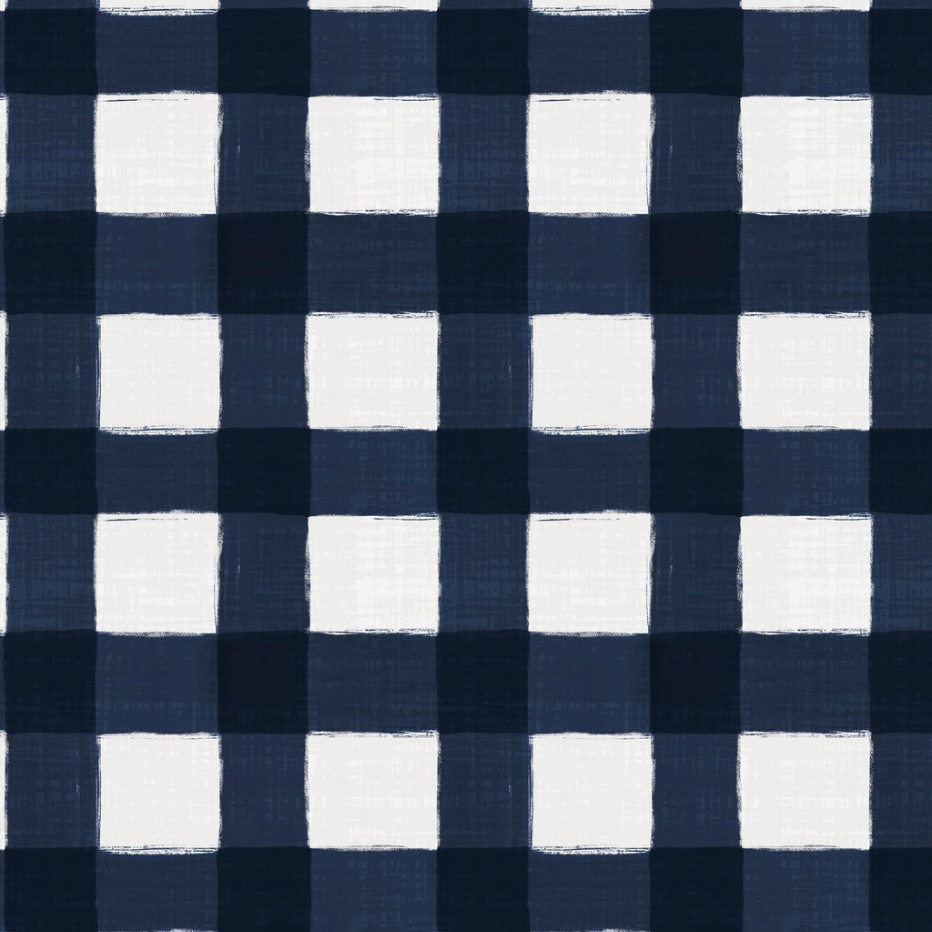 California King Blue Plaid Headboard L65130