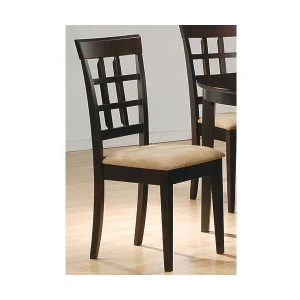 Wheat Back Side Chairs Cappuccino and Beige (Set of 2) B7852