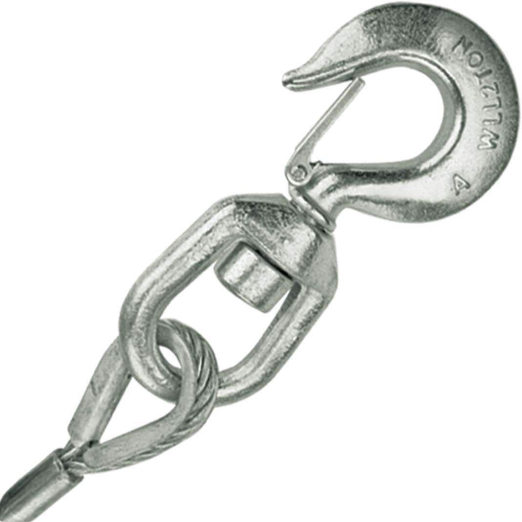 Steel Core Winch Cable with Swivel Hook, 3/8 Inch x 75 Foot, 14,000 Lbs. Minimum Breaking Strength H95712