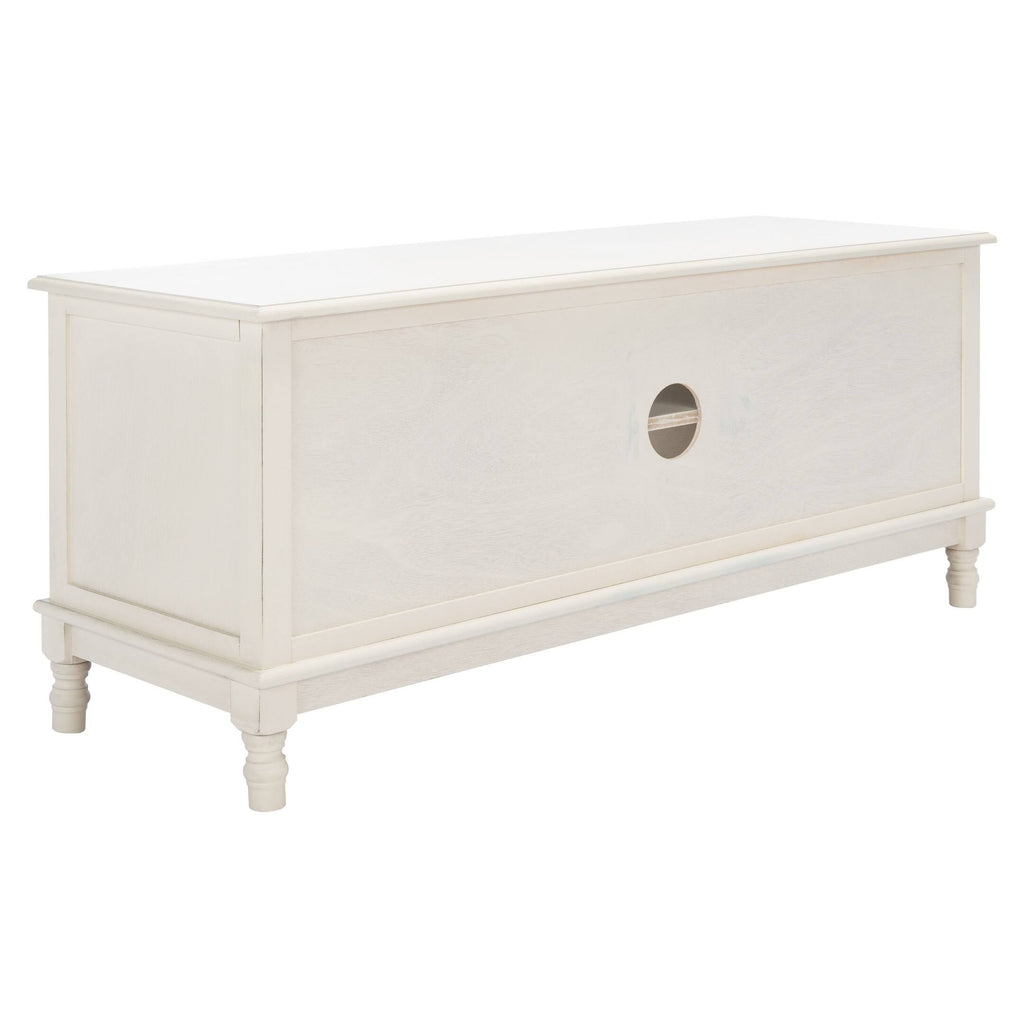 2 Door 1 Shelf Media Stand Distressed White T124