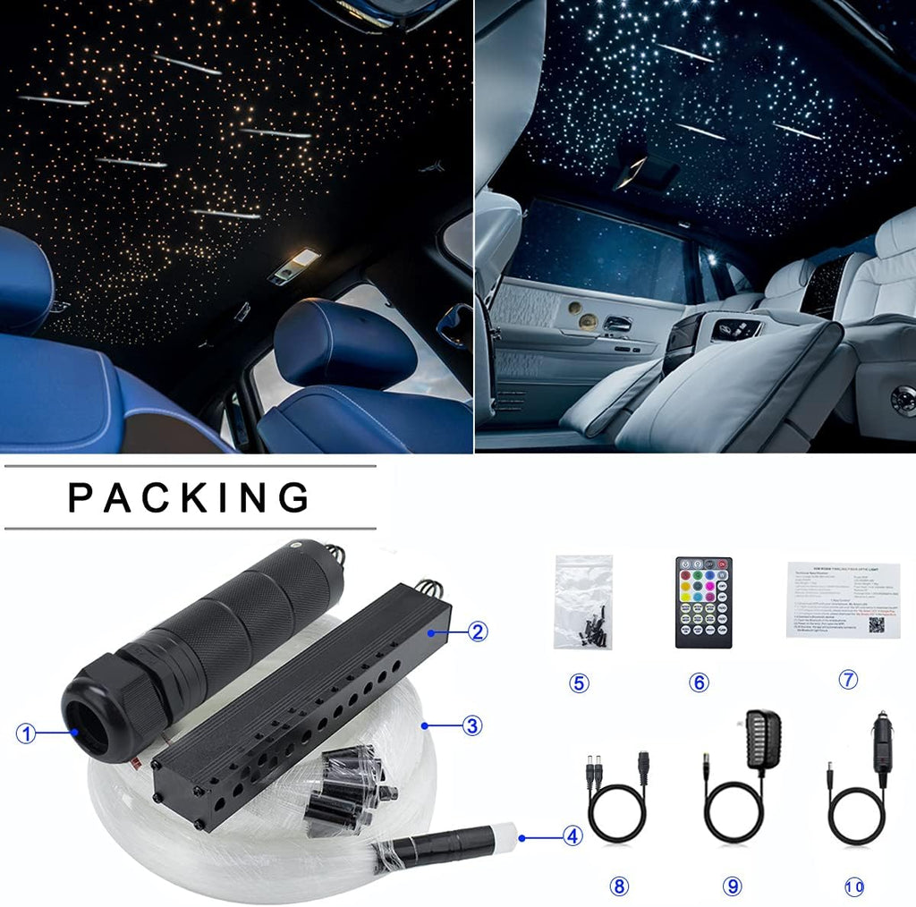 450pcs*0.03in*9.8ft RGBW Meteor LED Fiber Optic Ceiling Light Kits Q78526