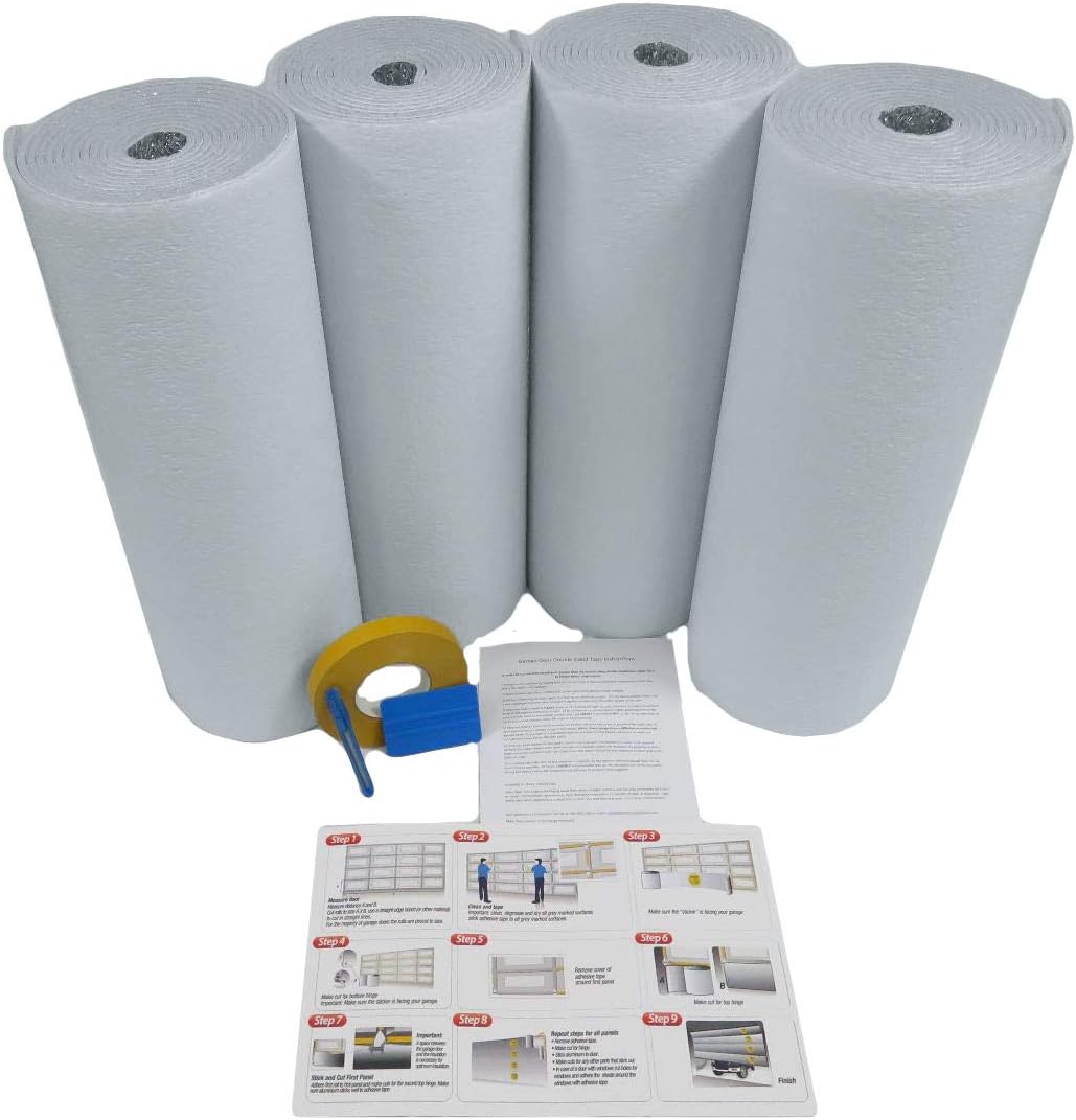White Reflective Foam Core 2 Car Garage Door Insulation Kit 18FT x 8FT D5297