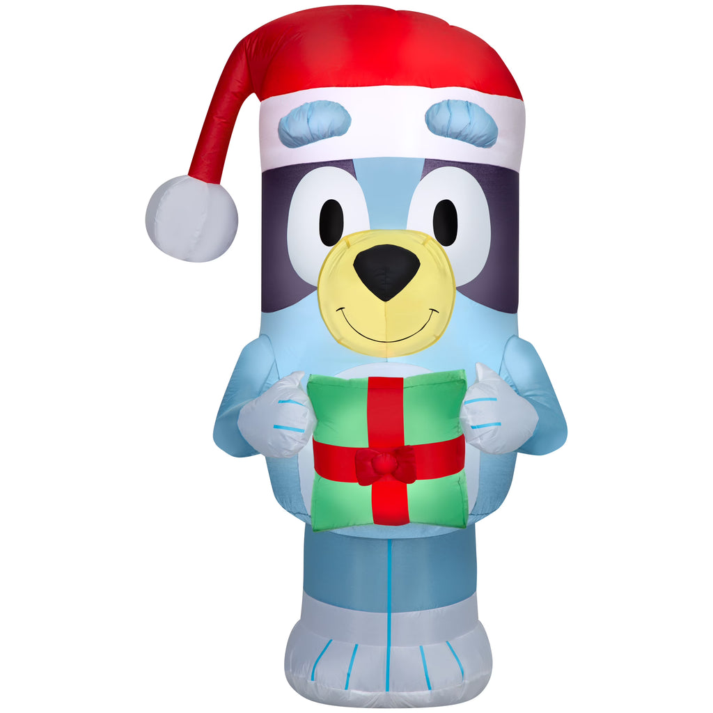 Bluey Airblown Inflatables Christmas with Santa Hat and Present B555655