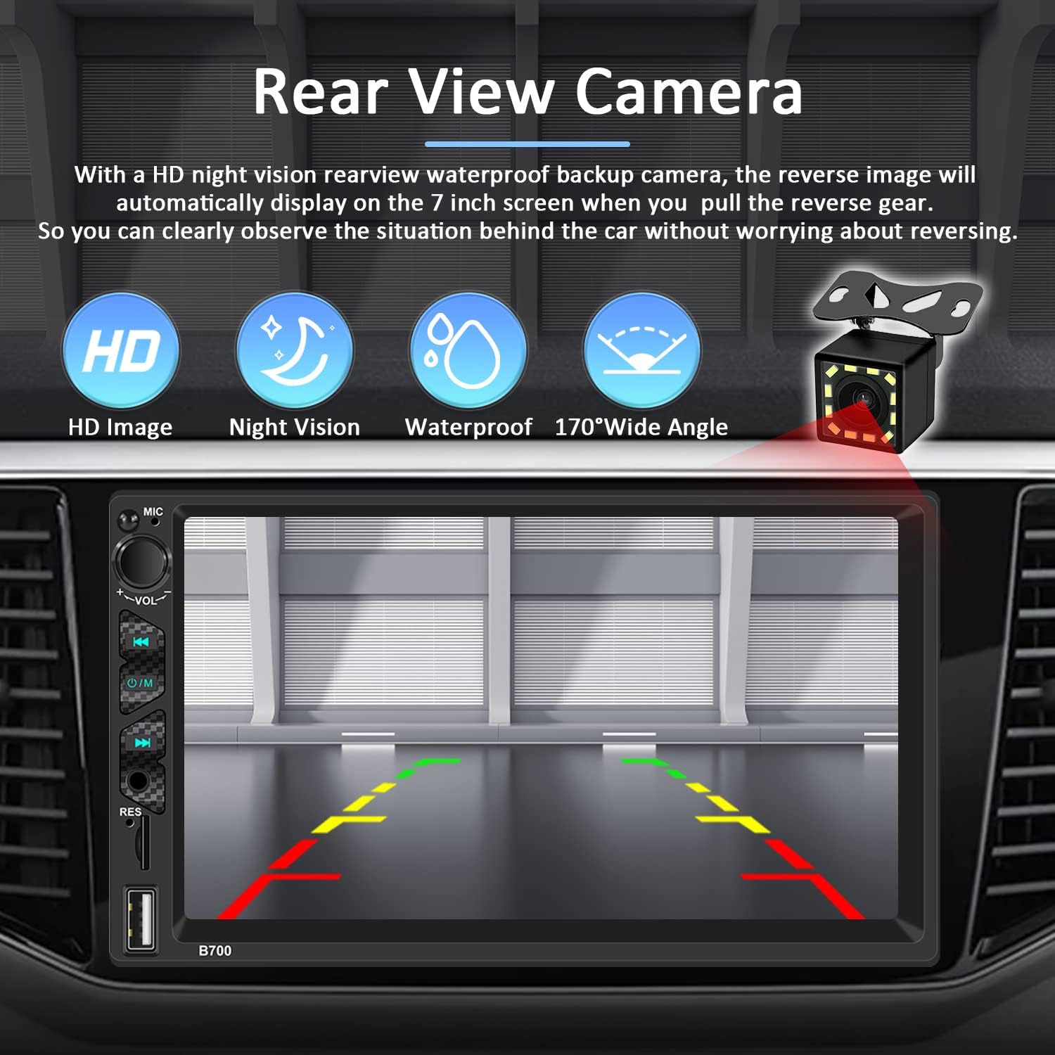 7 Inch Touch Screen Car Stereo with Carplay and Android Auto O879372