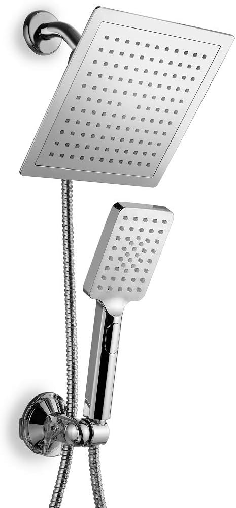 Chrome 9" Square Rainfall Shower Head / Handheld Combo, Pack of 2 C82499