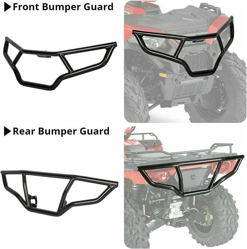 ATV Front and Rear Brush Guard Bumper Protector (Set of 2) V246