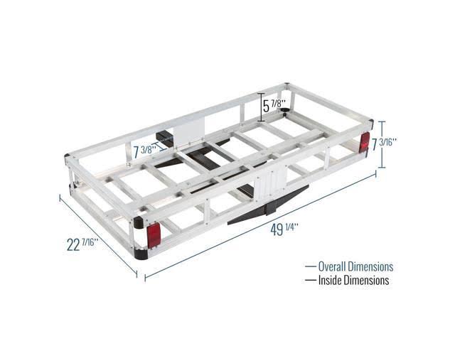 48x22 Aluminum Hitch Cargo Carrier with Hitch Pin Y3532