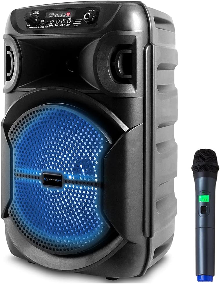 8 Inch Portable Bluetooth Karaoke Speaker with Microphone, Pack of 2 O5289