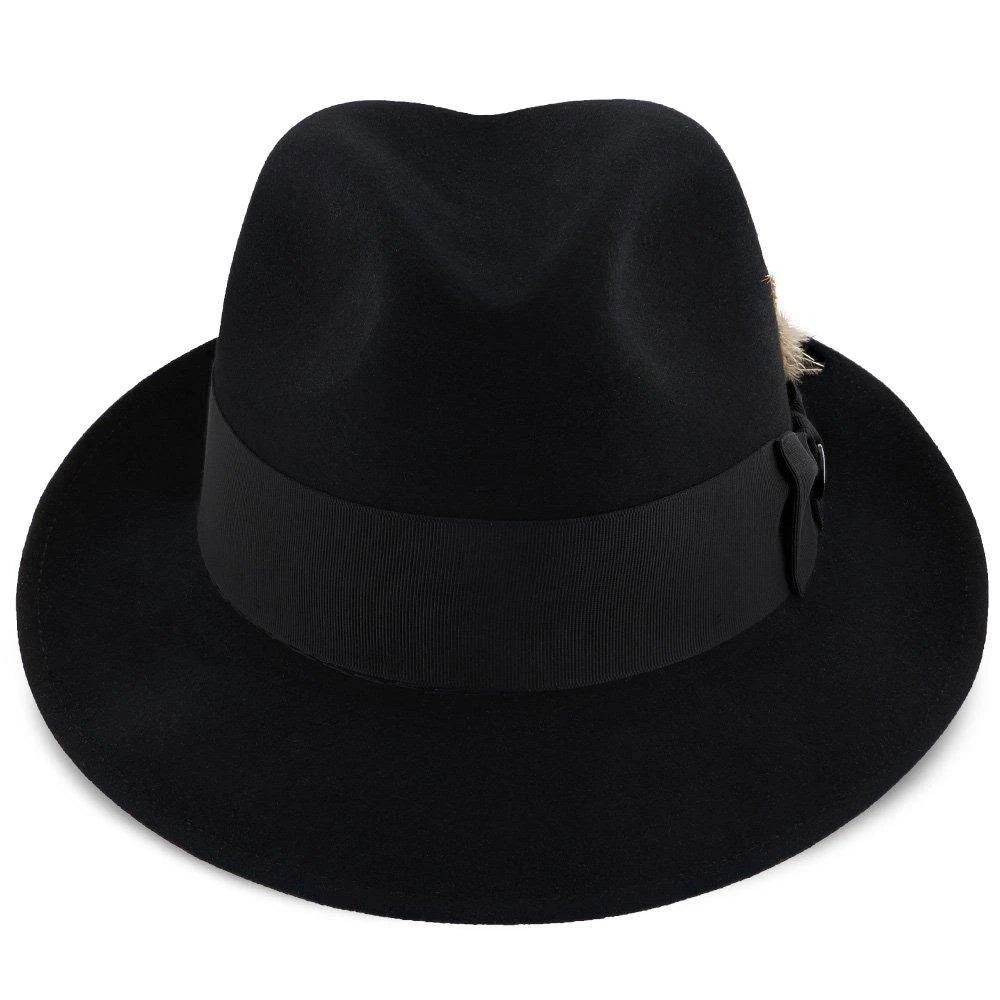 Black Fur Felt Fedora Hat V104097