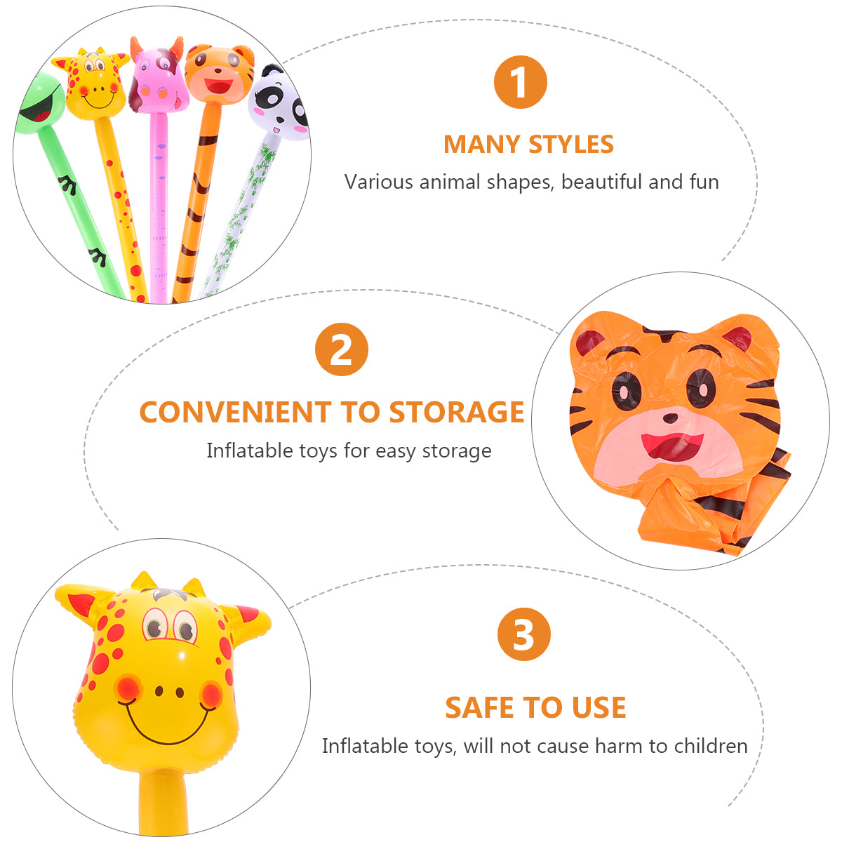 25 pcs Kids PVC Inflatable Animal Toy J336764