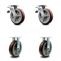 8” Polyolefin Caster Set of 4 with Total Lock Brakes H340