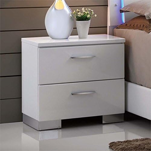 White 2 Drawer Nightstand B47026