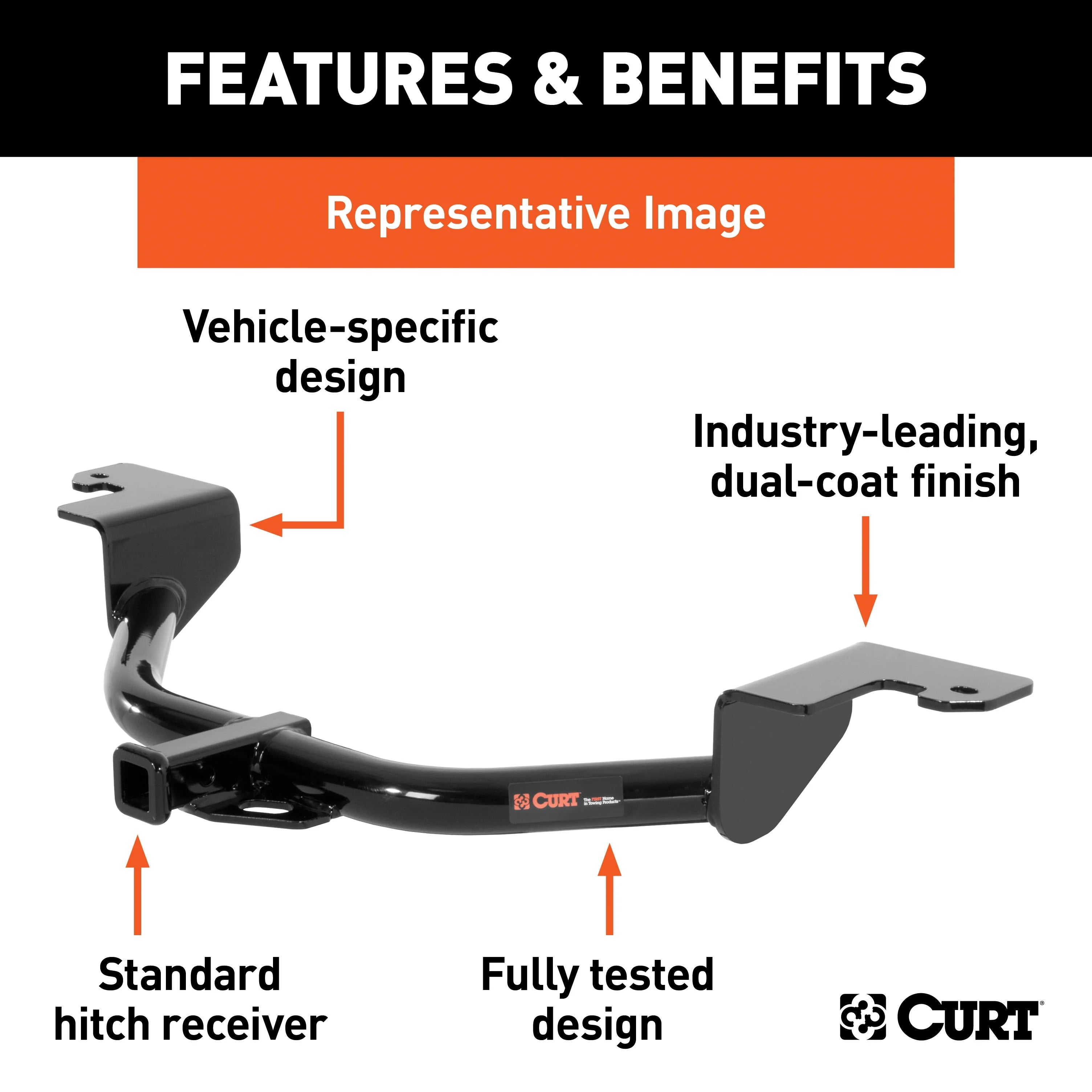 Class 2 Trailer Hitch with Installation Hardware, Pin & Clip N59329