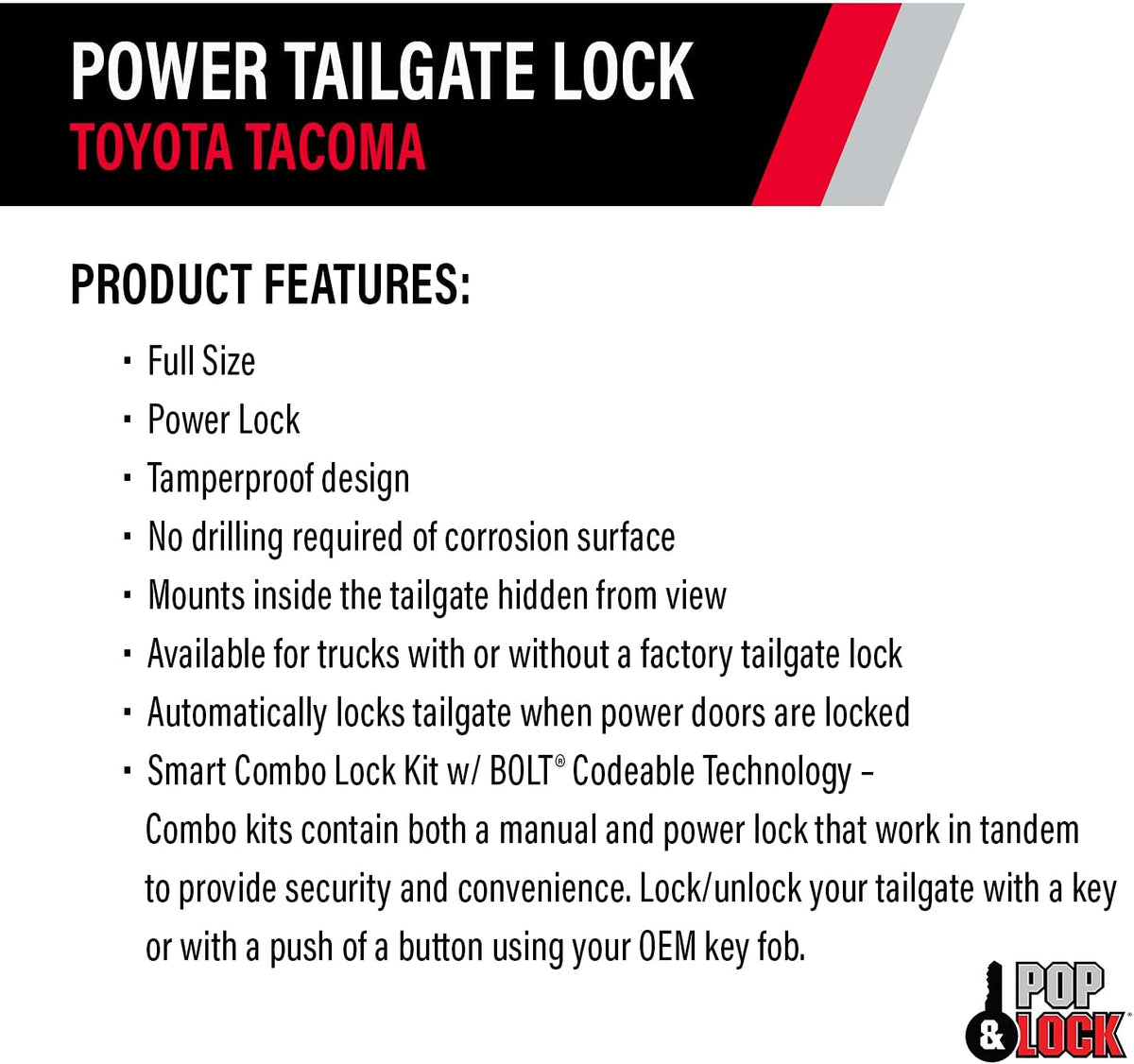 Black Power Tailgate Lock K833